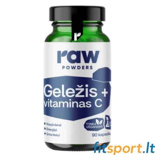 Raw Powders Geležis + Vitaminas C 90 kaps. 