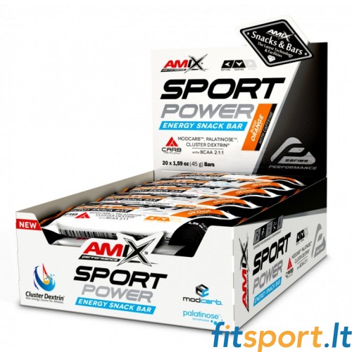 Amix Sport Power Energy Snack Bar 45g x 20  (su kofeinu) 