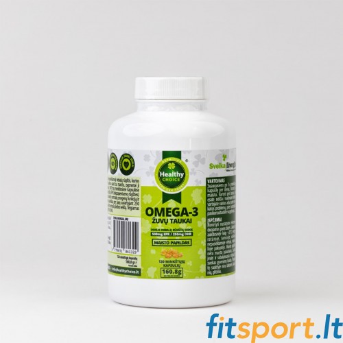 Omega-3 žuvų taukai „Healthy Choice” 120 kapsulių 