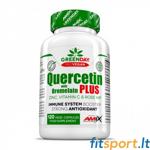 Amix GreenDay® Quercetin with Bromelain Plus (Kvercetinas su Bromelainu) 120 kaps. 