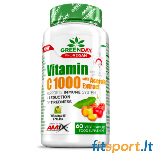 Amix GreenDay ProVegan Vitamin C 1000 with Acerola Extract 60 kaps. Amix GreenDay ProVegan Vitamin C 1000 with Acerola Extract 60 kaps.