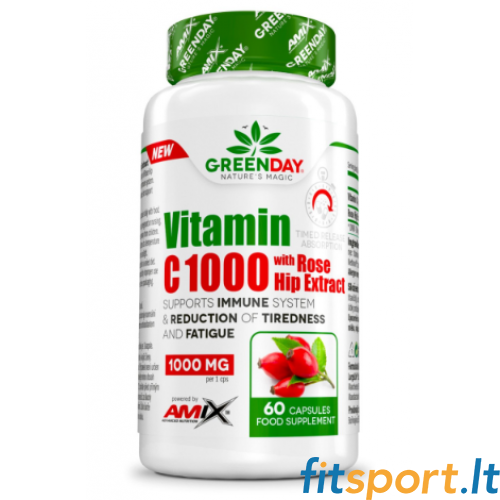 Amix GreenDay Vitamin C 1000 with Rose Hip Extract 60 kaps. Amix GreenDay Vitamin C 1000 with Rose Hip Extract 60 kaps.