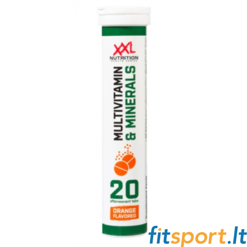 XXL Nutrition Multivitamins & Minerals 20 šnypščiančių tab. XXL Nutrition Multivitamins & Minerals 20 šnypščiančių tab.