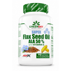 Amix GreenDay Super Flax Seed Oil ALA 50% 90 caps.