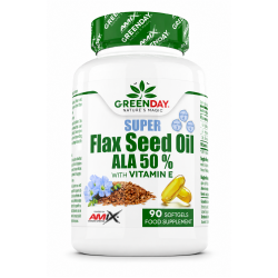 Amix GreenDay Super Flax Seed Oil ALA 50% 90 caps.