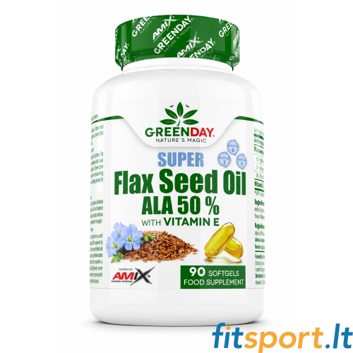Amix GreenDay Super Flax Seed Oil ALA 50% 90 caps. Amix GreenDay Super Flax Seed Oil ALA 50% 90 caps.
