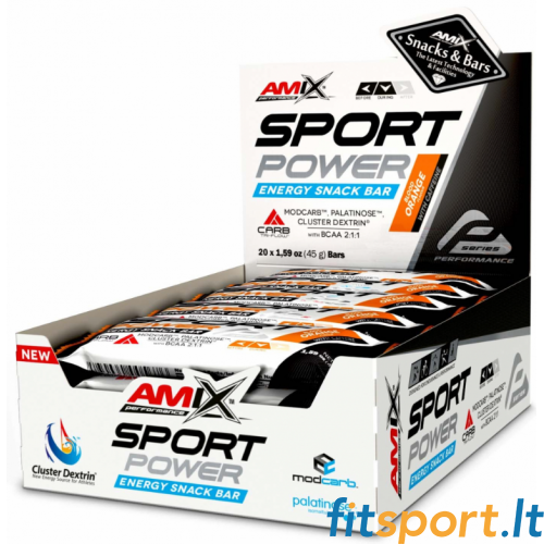 Amix Performance Sport Power Energy Snack Bar With Caffeine (20 x 45 g.) 