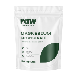 Raw Powders Magnio bisglicinatas 500 mg. 120 kaps.