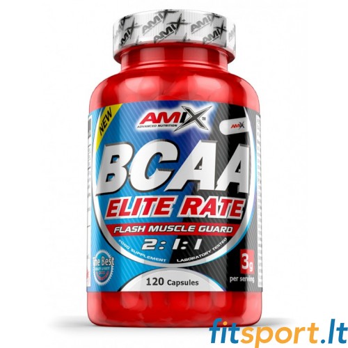 Amix BCAA amino rūgštys Elite Rate 120 kaps  