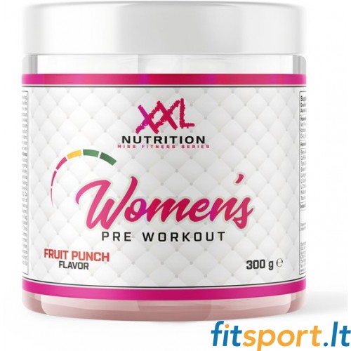 XXL Nutrition Women's Pre Workout 300 g (vaisių punčo skonis) 