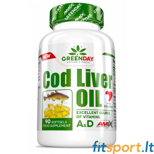 Amix GreenDay® Cod Liver Oil (Menkių kepenų aliejus) 90kaps. 