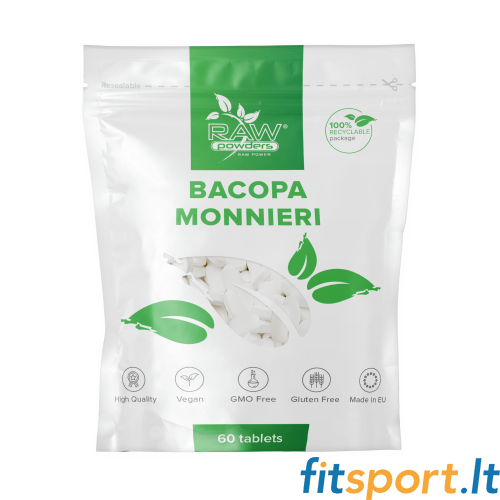 Raw Powders Bacopa Monnieri (500 mg 60 tablečių) 