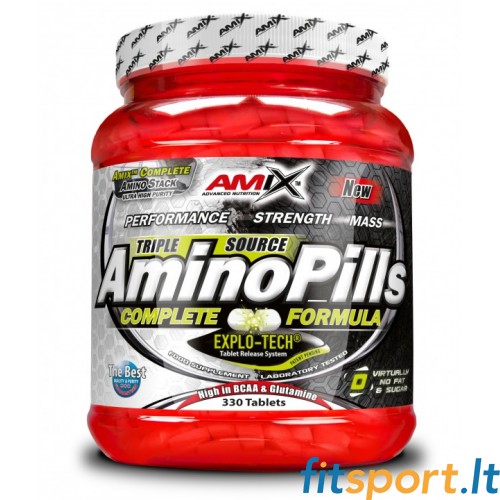 Amix Amino Pills 330 tab - Skirtingų šaltinių amino rūgščių kompleksas 