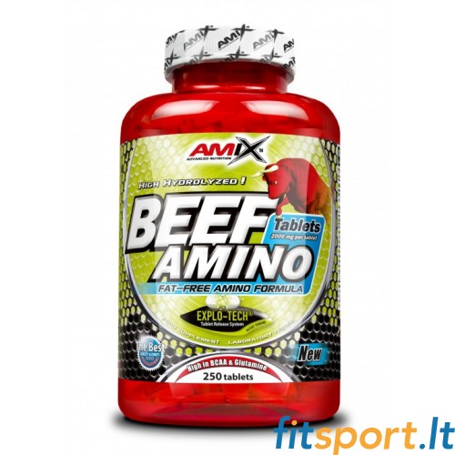 Amix Beef Amino 250 tab - Pilnas amino rūgščių kompleksas iš jautienos 