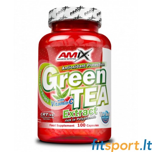 Amix Žaliosios arbatos ekstraktas su vitaminu C 100 kaps (green tea) 