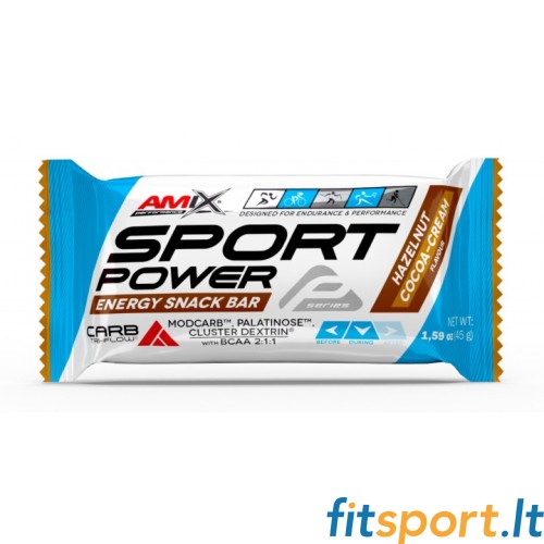 Amix Sport Power Energy Snack Bar 45g (batonėlis be kofeino) 