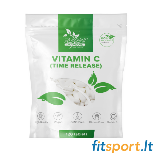 Raw Powders Vitaminas C 1500mg 120 tablečių  (Prailginto veikimo) 