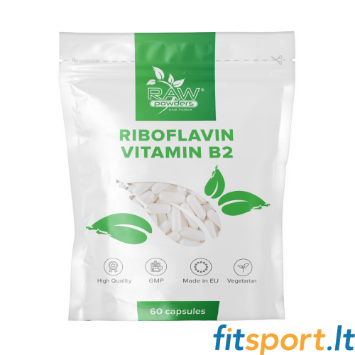 Raw Powders Riboflavinas (vitaminas B2) 60 kaps. 