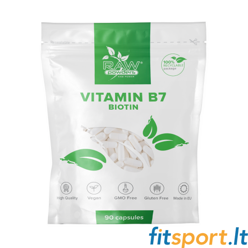 Raw Powders Biotinas (Vitaminas B7)  90 kapsulių  
