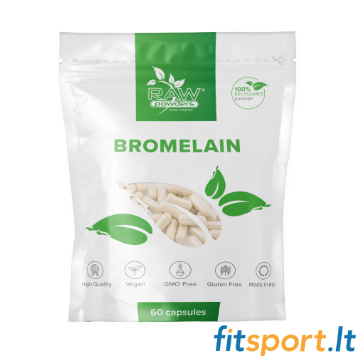Raw Powders™ Bromelainas 400 mg 60 kaps. 