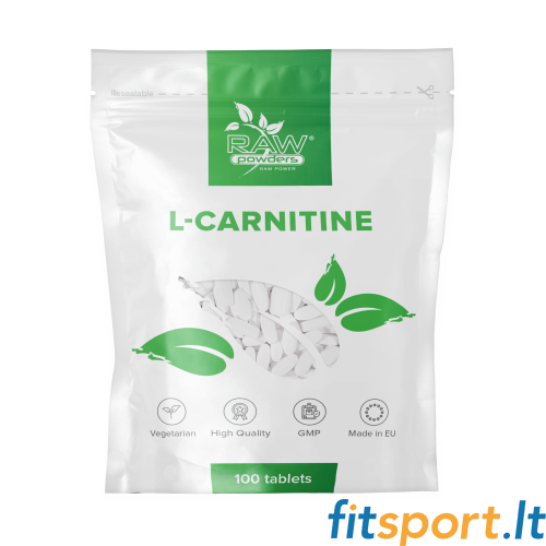 Raw Powders L-Carnitine 100 tab - 100 porcijų 