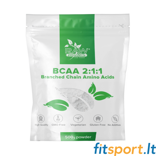 Raw Powders BCAA 2:1:1 500 g - 100 porcijų 